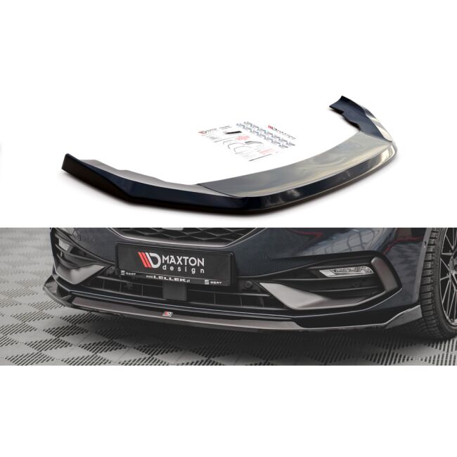 Maxton Design Front Ansatz V.3 / V3 für Seat Leon FR Mk4 schwarz Hochglanz
