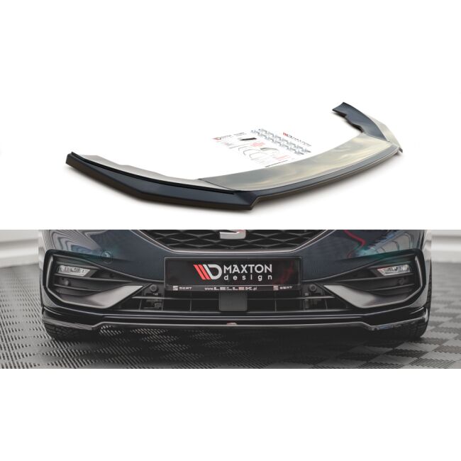 Maxton Design Front Ansatz V.3 / V3 für Seat Leon FR Mk4 schwarz Hochglanz