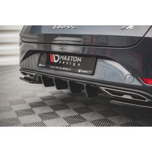 Maxton Design Heckdiffusor Ansatz für Seat Leon FR ST Mk4 schwarz Hochglanz