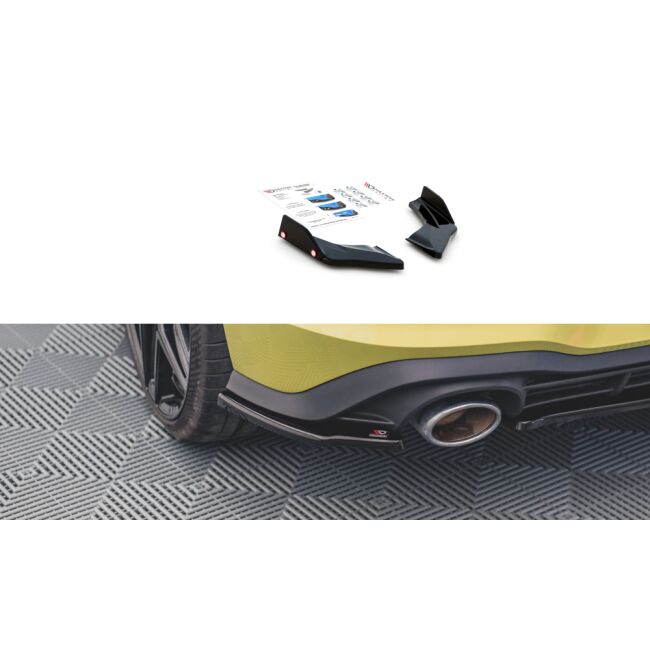 Maxton Design Heck Ansatz Flaps Diffusor V.2 / V2 für Volkswagen Golf 8 GTI Clubsport schwarz Hochglanz