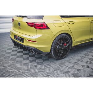 Maxton Design Robuste Racing Heck Ansatz Flaps Diffusor +Flaps für Volkswagen Golf 8 GTI Clubsport schwarz Hochglanz