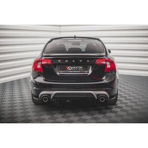 Maxton Design Heck Ansatz Flaps Diffusor für Volvo S60 R-Design Mk2 schwarz Hochglanz