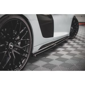 Maxton Design Seitenschweller Ansatz für Audi R8 Mk2 Facelift schwarz Hochglanz