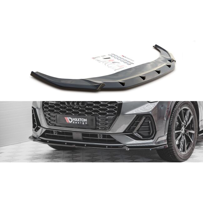 Maxton Design Front Ansatz V.2 / V2 für Audi Q3 Sportback S-Line schwarz Hochglanz