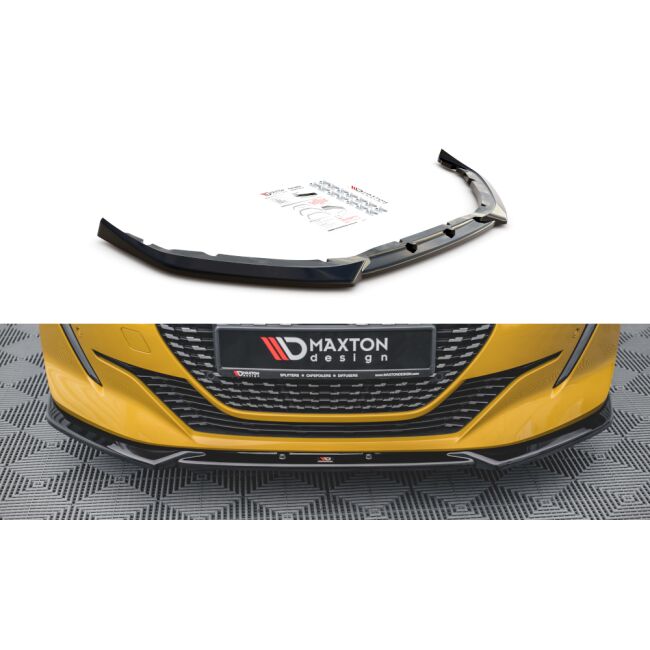 Maxton Design Front Ansatz V.2 / V2 für Peugeot 208 Mk2 schwarz Hochglanz