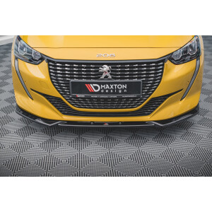 Maxton Design Front Ansatz V.2 / V2 für Peugeot 208 Mk2 schwarz Hochglanz