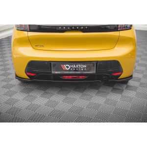 Maxton Design Heck Ansatz Flaps Diffusor für Peugeot 208 Mk2 schwarz Hochglanz