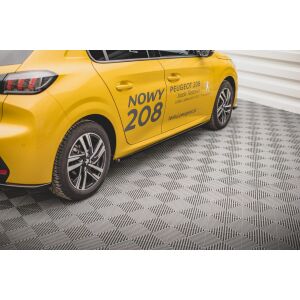 Maxton Design Seitenschweller Ansatz für Peugeot 208 Mk2 schwarz Hochglanz