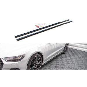 Maxton Design Seitenschweller Ansatz für Audi A7 C8 schwarz Hochglanz