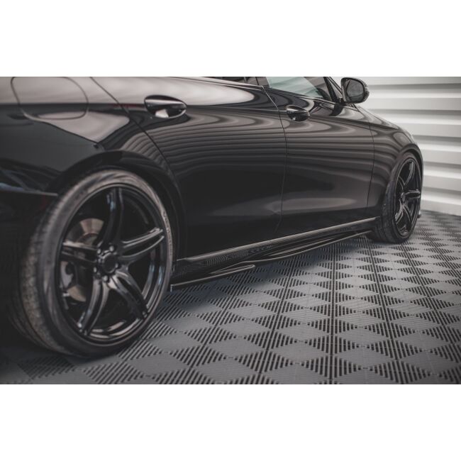 Maxton Design Seitenschweller Ansatz für Mercedes-Benz E W213 schwarz Hochglanz