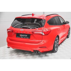 Maxton Design Heck Ansatz Flaps Diffusor V.1 / V1 für Ford Focus ST-Line Kombi Mk4 schwarz Hochglanz
