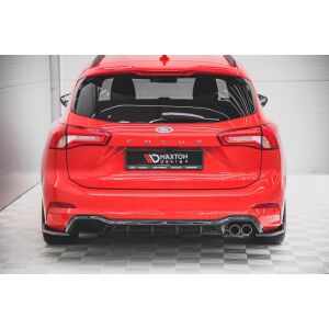 Maxton Design Heck Ansatz Flaps Diffusor V.4 / V4 für Ford Focus ST-Line Kombi Mk4 schwarz Hochglanz