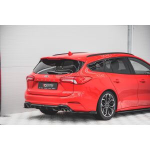 Maxton Design Heck Ansatz Flaps Diffusor V.4 / V4 für Ford Focus ST-Line Kombi Mk4 schwarz Hochglanz