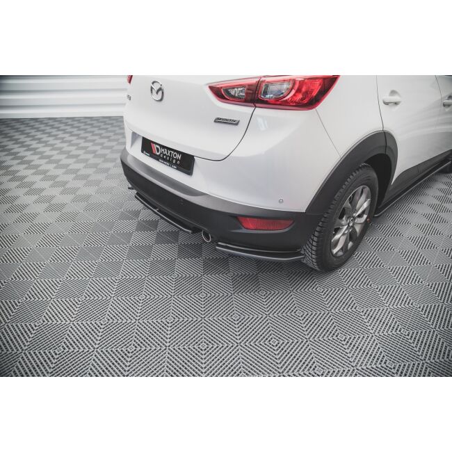 Maxton Design Heck Ansatz Flaps Diffusor für Mazda CX-3 schwarz Hochglanz