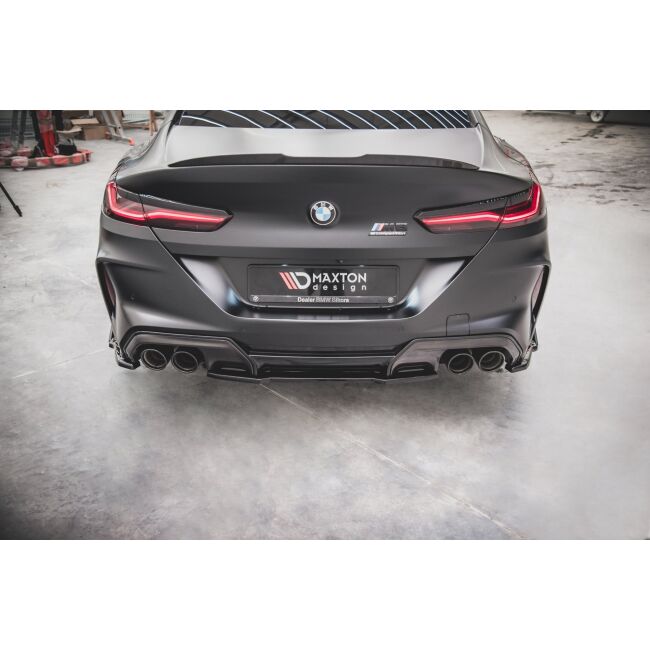 Maxton Design Mittlerer Heckdiffusor Ansatz für BMW M8  Gran Coupe F93 schwarz Hochglanz