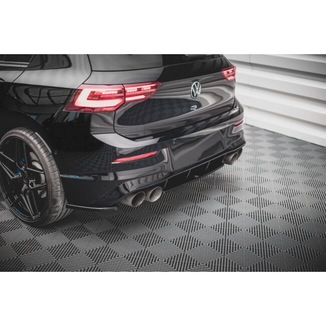 Maxton Design Heck Ansatz Flaps Diffusor V.1 / V1 für Volkswagen Golf R Mk8 schwarz Hochglanz