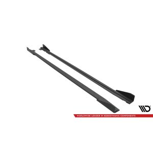 Maxton Design Street Pro Seitenschweller Ansatz für V.1 / V1 für + Flaps Ford Mustang GT Mk6 Facelift schwarz Hochglanz