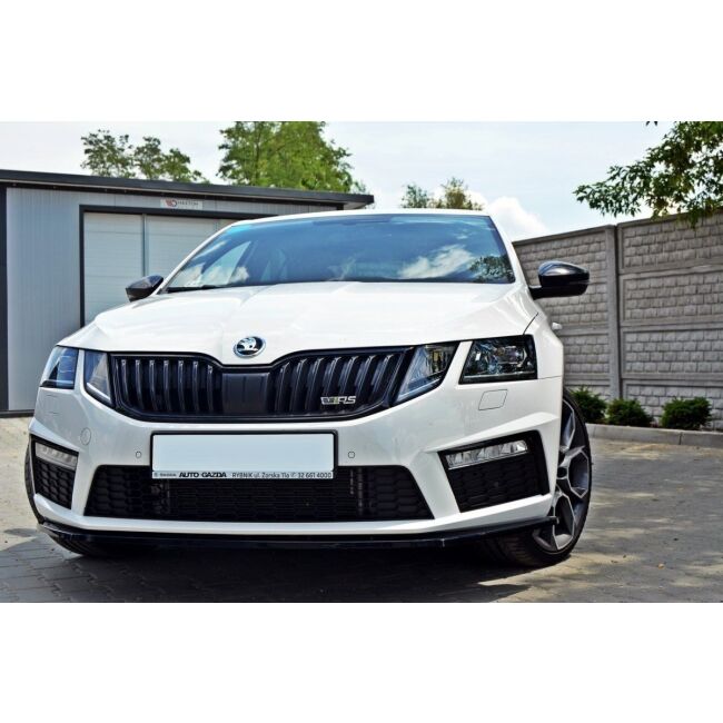 Maxton Design Front Ansatz V.1 / V1 für Skoda Octavia RS Mk3 schwarz Hochglanz