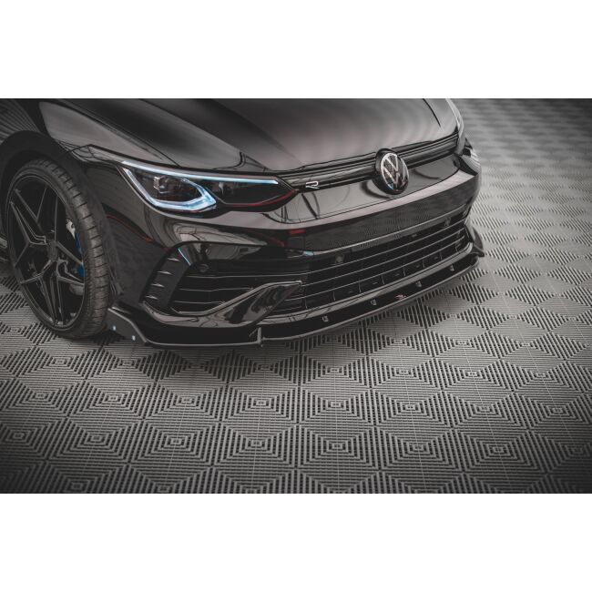 Maxton Design Front Ansatz +Flaps für V.2 / V2 Volkswagen Golf R Mk8