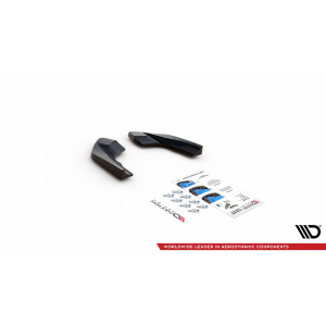 Maxton Design Heck Ansatz Flaps Diffusor V.2 / V2 für Volkswagen Golf R Mk8 schwarz Hochglanz