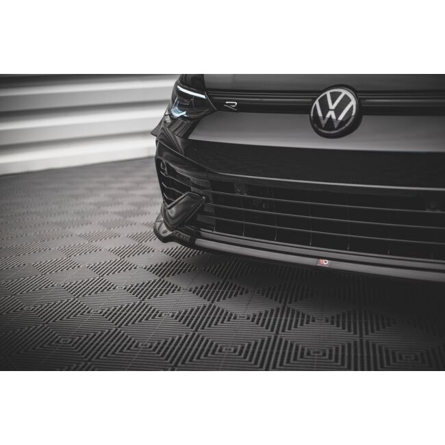 Maxton Design Front Ansatz V.6 / V6 für Volkswagen Golf R Mk8 schwarz Hochglanz
