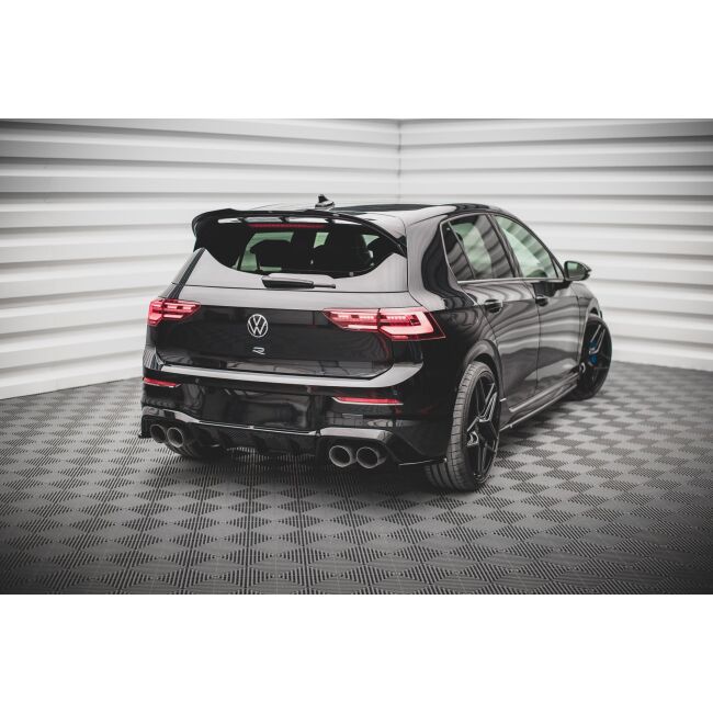 Maxton Design Heck Ansatz Flaps Diffusor V.3 / V3 für Volkswagen Golf R Mk8 schwarz Hochglanz