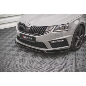 Maxton Design Front Ansatz V.2 / V2 für Skoda Octavia RS Mk3 Facelift schwarz Hochglanz