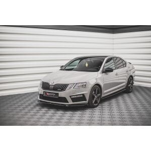 Maxton Design Front Ansatz V.3 / V3 für Skoda Octavia RS Mk3 Facelift schwarz Hochglanz