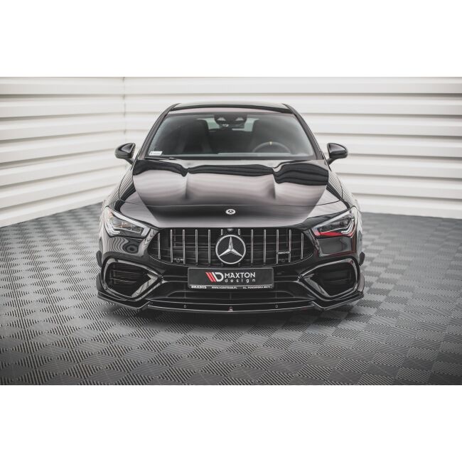 Maxton Design Front Ansatz V.2 / V2 für Mercedes-AMG CLA 45 Aero C118 schwarz Hochglanz