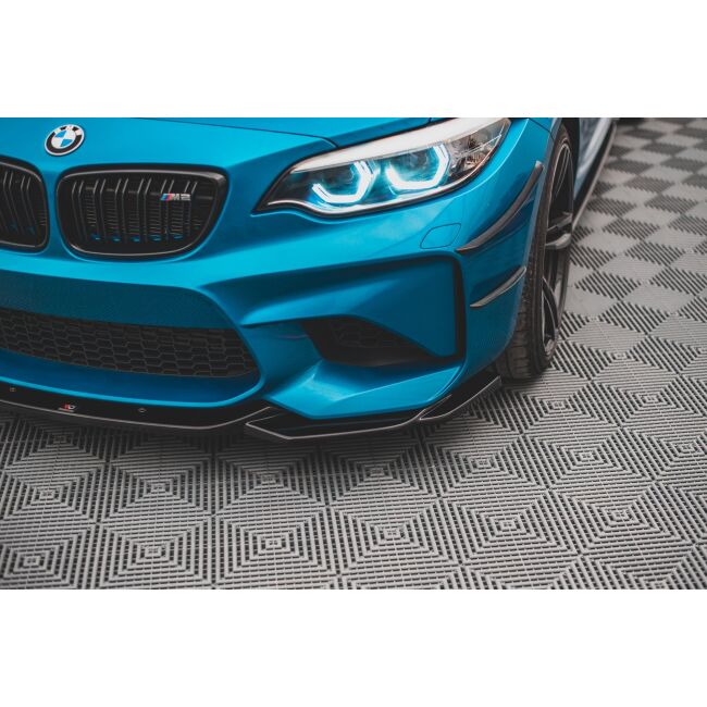 Maxton Design Front Ansatz V.3 / V3 für BMW M2 F87 schwarz Hochglanz