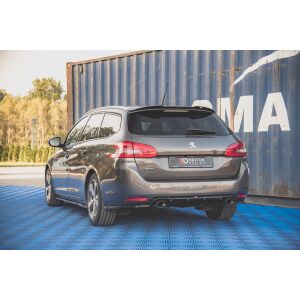 Maxton Design Heckdiffusor Ansatz für + Endschalldampfer Sportauspuff Attrappe Peugeot 308 SW Mk2 Facelift