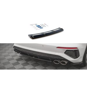 Maxton Design Mittlerer Heckdiffusor Ansatz für Audi S3 Sportback 8Y schwarz Hochglanz