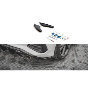 Maxton Design Heck Ansatz Flaps Diffusor V.2 / V2 für Audi S3 Sportback 8Y schwarz Hochglanz