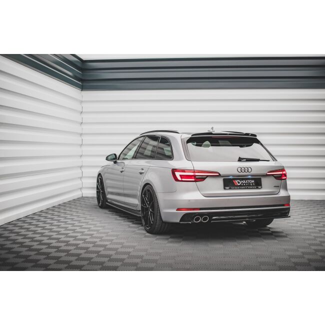 Maxton Design Spoiler CAP V.2 / V2 für Audi S4 / A4 S-Line Avant B9  schwarz Hochglanz