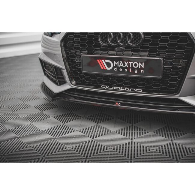 Maxton Design Front Ansatz V.4 / V4 für Audi S4 / A4 S-Line B9 schwarz Hochglanz