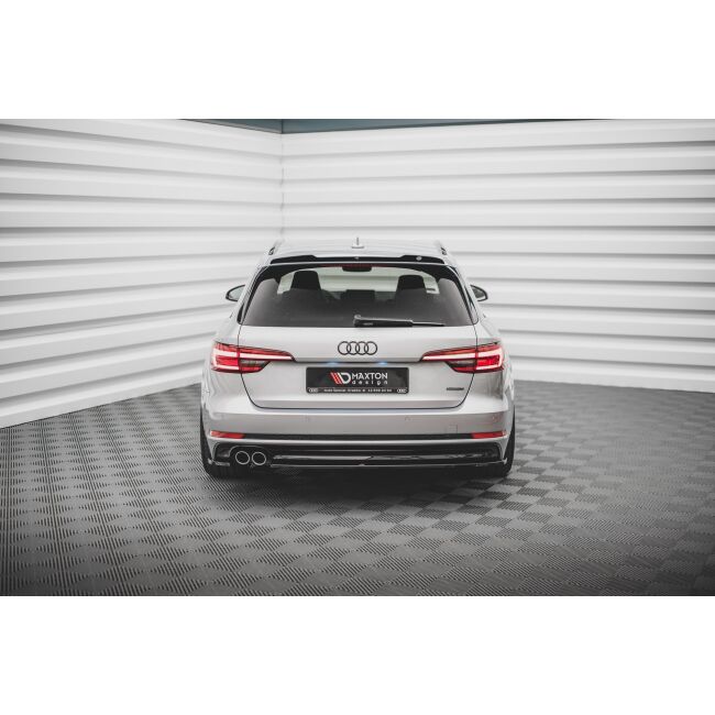Maxton Design Heck Ansatz Flaps Diffusor V.2 / V2 für Audi A4 S-Line B9 schwarz Hochglanz