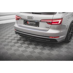 Maxton Design Heck Ansatz Flaps Diffusor V.2 / V2 für Audi A4 S-Line B9 schwarz Hochglanz