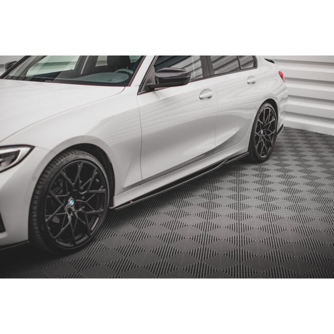 Maxton Design Seitenschweller Ansatz für BMW 3er G20 / G21 schwarz Hochglanz