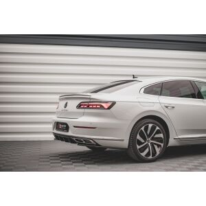 Maxton Design Heck Ansatz Flaps Diffusor für Volkswagen Arteon R-Line Facelift schwarz Hochglanz