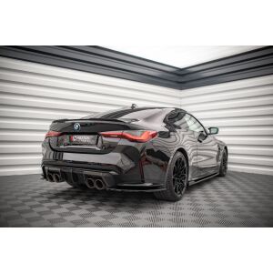 Maxton Design Heck Ansatz Flaps Diffusor für BMW M4 G82 schwarz Hochglanz