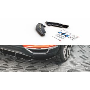 Maxton Design Heck Ansatz Flaps Diffusor für Volkswagen T-Roc Mk1 schwarz Hochglanz