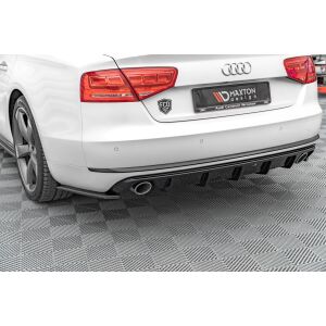 Maxton Design Heckdiffusor Ansatz für Audi A8 D4 schwarz Hochglanz