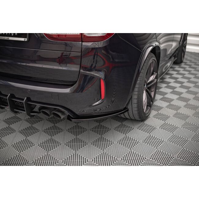 Maxton Design Heck Ansatz Flaps Diffusor für BMW X5 M F15 schwarz Hochglanz