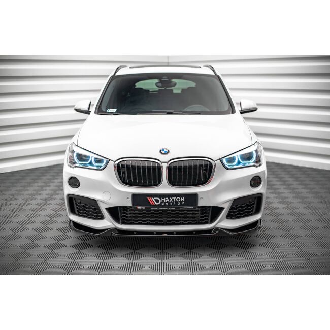 Maxton Design Front Ansatz V.2 / V2 für BMW X1 M-Paket F48 schwarz Hochglanz