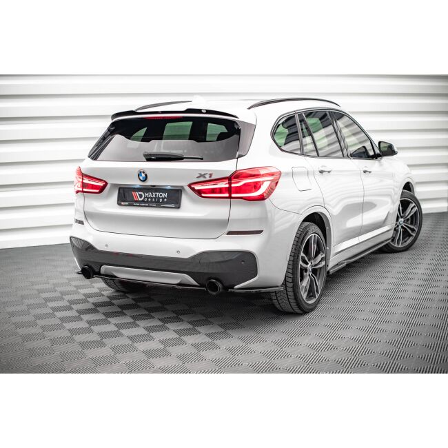Maxton Design Mittlerer Heckdiffusor Ansatz für BMW X1 M-Paket F48 schwarz Hochglanz
