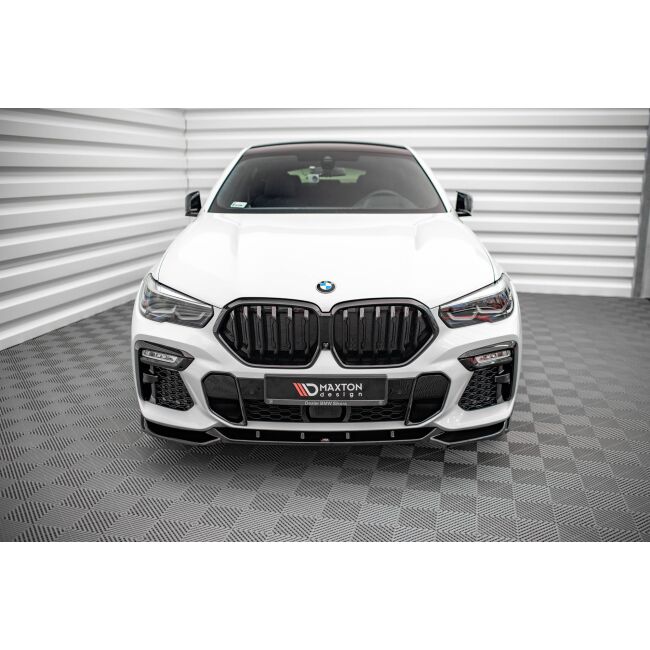 Maxton Design Front Ansatz V.1 / V1 für BMW X6 M-Paket G06 schwarz Hochglanz