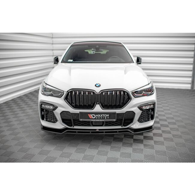 Maxton Design Front Ansatz V.2 / V2 für BMW X6 M-Paket G06 schwarz Hochglanz
