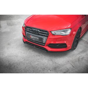 Maxton Design Front Ansatz V.2 / V2 für Audi S3 / A3 S-Line 8V Limousine / Cabrio schwarz Hochglanz