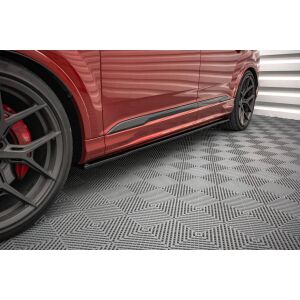 Maxton Design Seitenschweller Ansatz für Audi SQ7 /Q7 S-Line Mk2 (4M) Facelift  schwarz Hochglanz