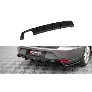 Maxton Design Heckdiffusor Ansatz für Seat Leon FR Sportstourer Mk3 schwarz Hochglanz